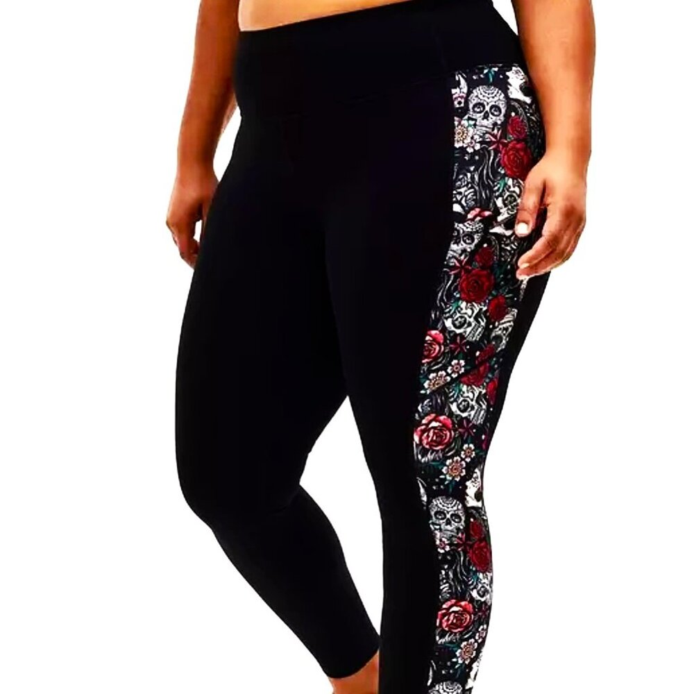 New Torrid💀Skull Tattoo Leggings w/Side-Pockets, Active Collection Size 2x